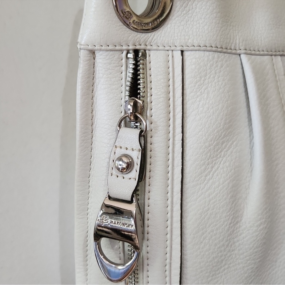 B.Makowsky White Crossbody - Picture 2 of 3
